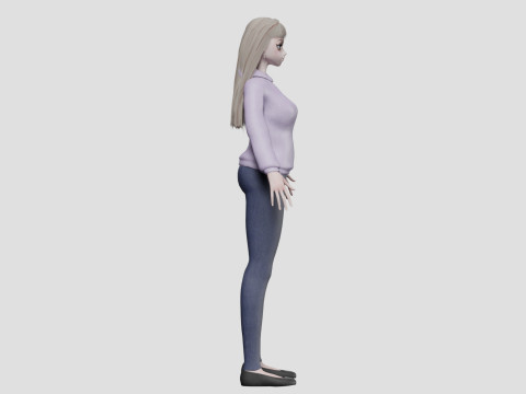 Teen anime girl V31093 3D Model