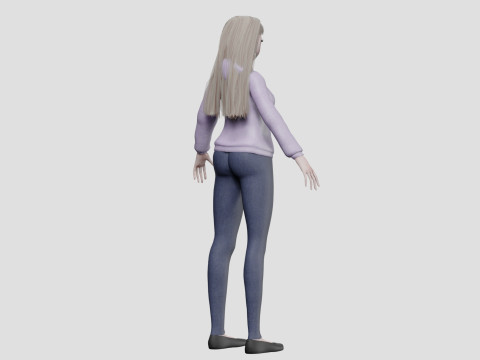 Teen anime girl V31093 3D Model