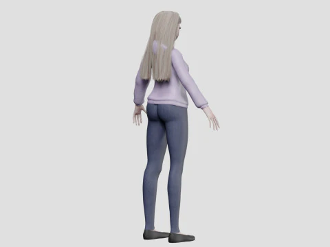 Teen anime girl V31093 3D Model