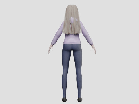 Teen anime girl V31093 3D Model