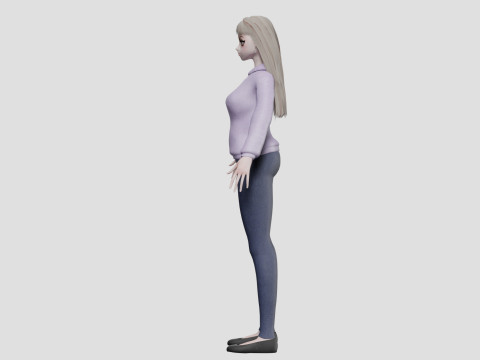 Teen anime girl V31093 3D Model