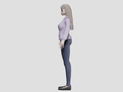 Teen anime girl V31093 3D Model