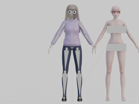 Teen anime girl V31093 3D Model