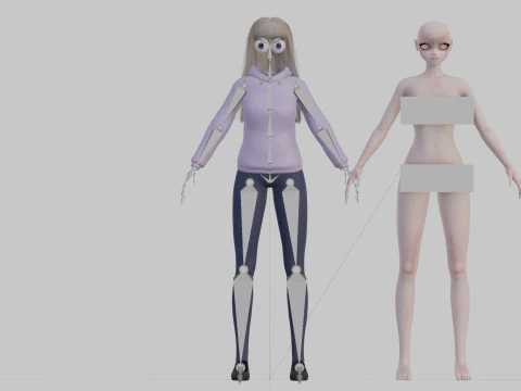 Teen anime girl V31093 3D Model