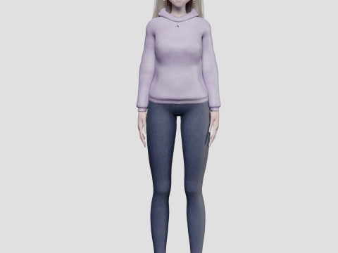 Teen anime girl V31093 3D Model