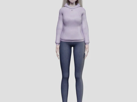 Teen anime girl V31093 3D Model