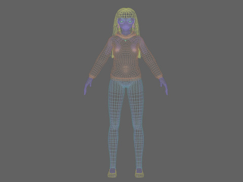 Teen anime girl V31093 3D Model