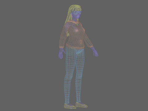 Teen anime girl V31093 3D Model