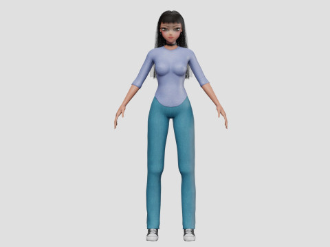 Young anime girl V31966 3D Model