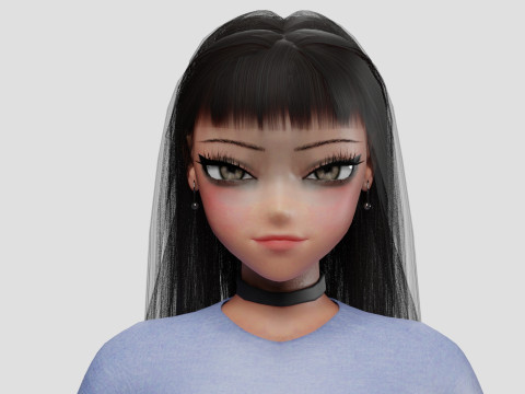 Young anime girl V31966 3D Model