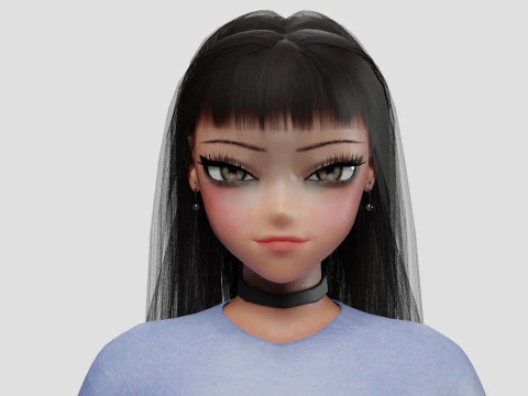 Young anime girl V31966 3D Model