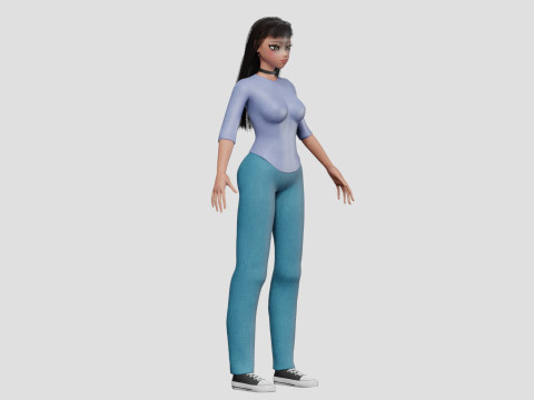 Young anime girl V31966 3D Model