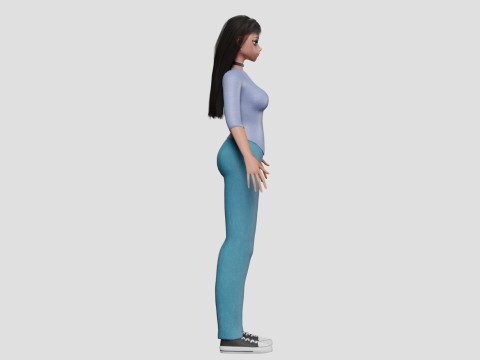 Young anime girl V31966 3D Model