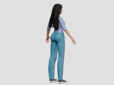 Young anime girl V31966 3D Model