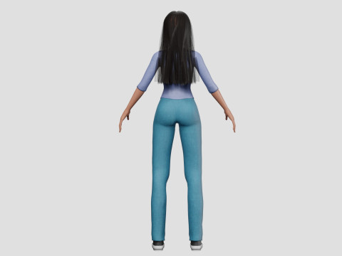 Young anime girl V31966 3D Model