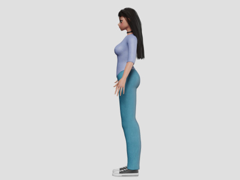 Young anime girl V31966 3D Model