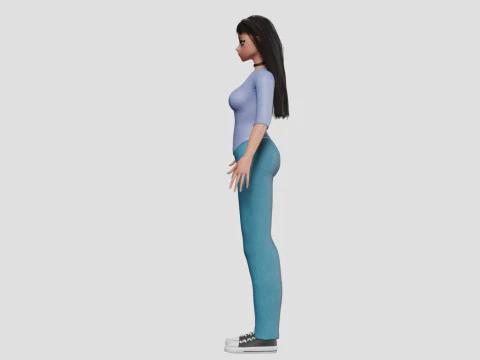 Young anime girl V31966 3D Model