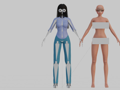 Young anime girl V31966 3D Model