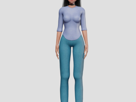 Young anime girl V31966 3D Model