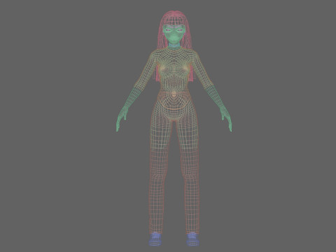 Young anime girl V31966 3D Model