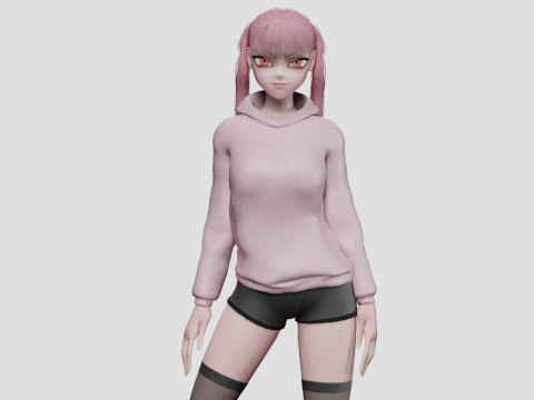 Young cute girl V27436 3D Model