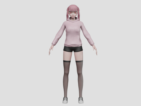 Young cute girl V27436 Model 3D