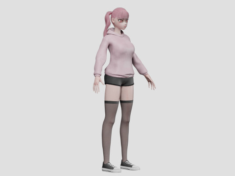 Young cute girl V27436 Model 3D