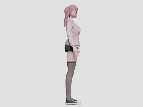 Young cute girl V27436 Model 3D