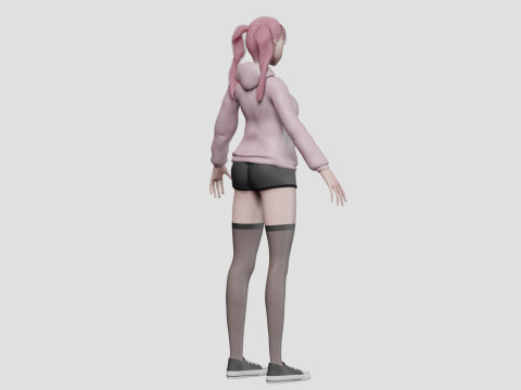 Young cute girl V27436 Model 3D