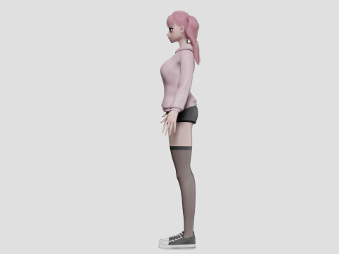 Young cute girl V27436 Model 3D