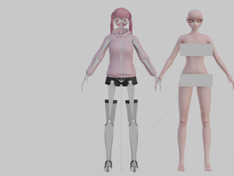 Young cute girl V27436 Model 3D