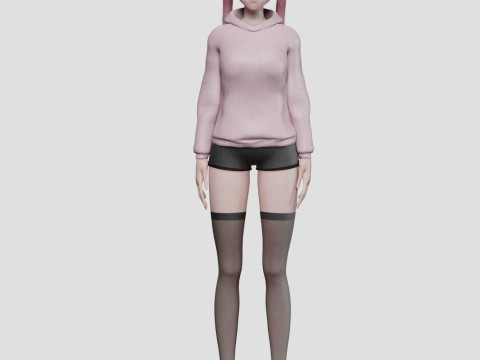 Young cute girl V27436 Model 3D