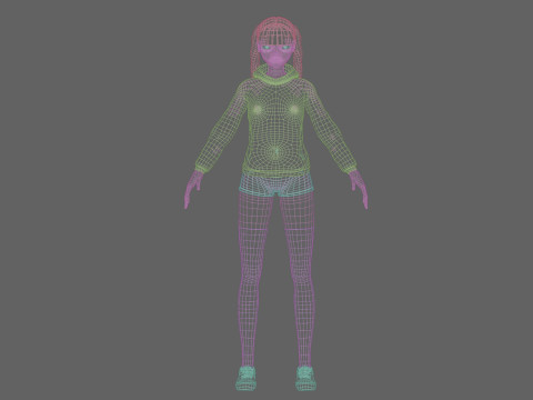 Young cute girl V27436 Model 3D