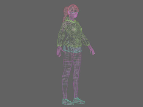 Young cute girl V27436 Model 3D
