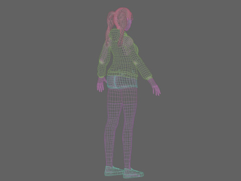 Young cute girl V27436 Model 3D