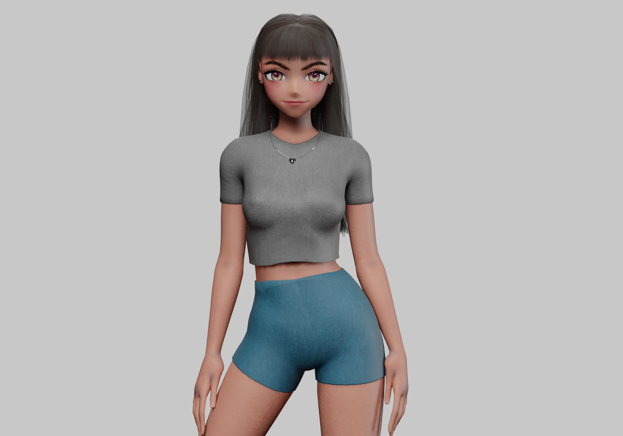Anime Basic girl V30379 3D Model .c4d .max .obj .3ds .fbx .stl .blend