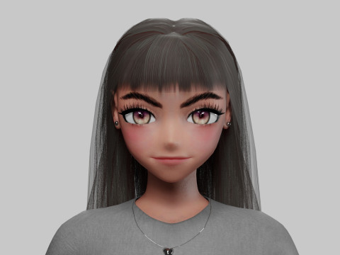Anime Basic girl V30379 3D Model
