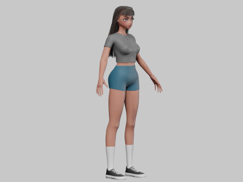 Anime Basic girl V30379 3D Model
