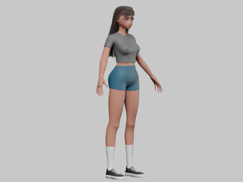 Anime Basic girl V30379 3D Model