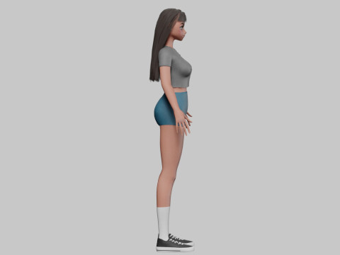 Anime Basic girl V30379 3D Model