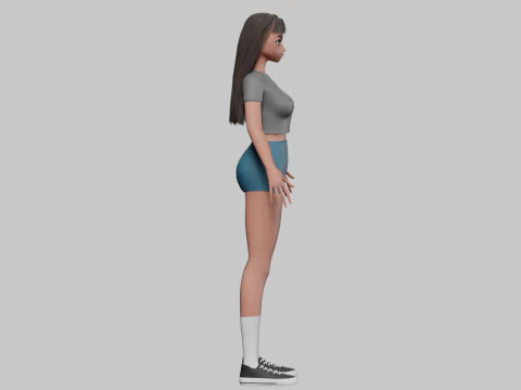 Anime Basic girl V30379 3D Model