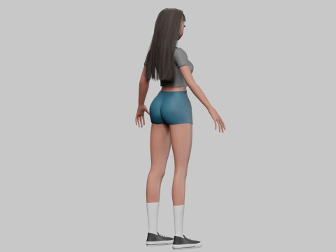 Anime Basic girl V30379 3D Model