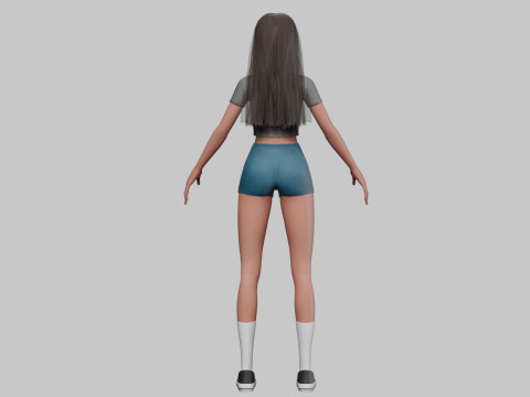Anime Basic girl V30379 3D Model