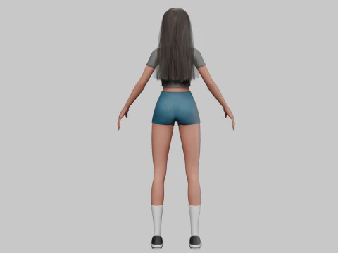 Anime Basic girl V30379 3D Model