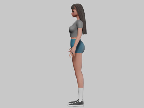 Anime Basic girl V30379 3D Model