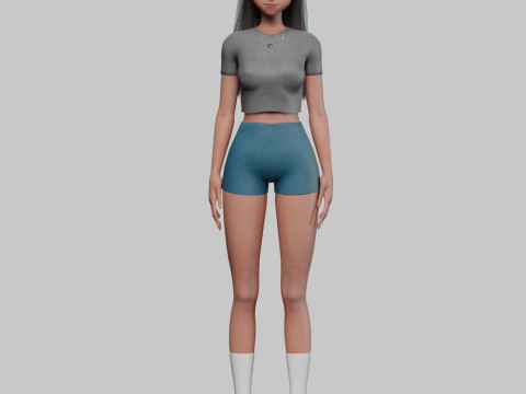 Anime Basic girl V30379 3D Model