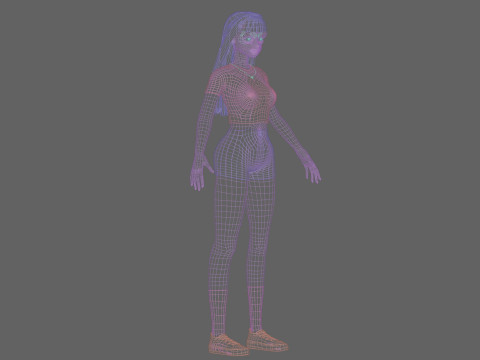 Anime Basic girl V30379 3D Model