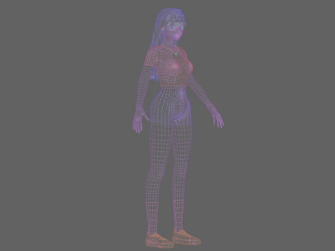 Anime Basic girl V30379 3D Model