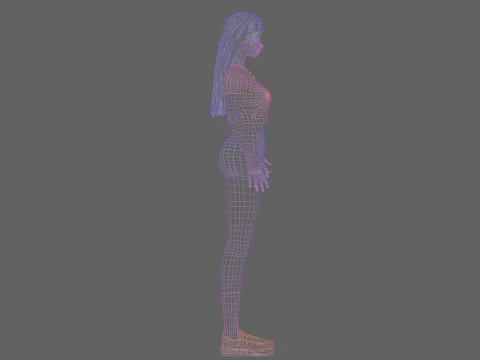 Anime Basic girl V30379 3D Model