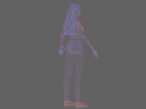 Anime Basic girl V30379 3D Model